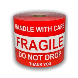 1 Roll 4x6 Fragile/Do Not Drop Handle Care Shipping Pallet Warning Caution Stickers 500 Labels Per Roll for Large Packages