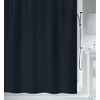 Spirella Primo Black Textile Polyester Shower Curtain, 180 x 180