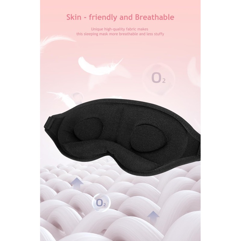 Aosun Aosun Eye Mask, 2 Pack Super Soft 3D Eye