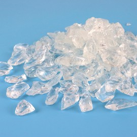 RUIRUI Fire Glass for Fire Pit, 10 Pounds Reflective Fireplace Glass 1/2 Inch Glass Rock for Outdoorliving and Indoors Firepit Glass Decoration (Light White)