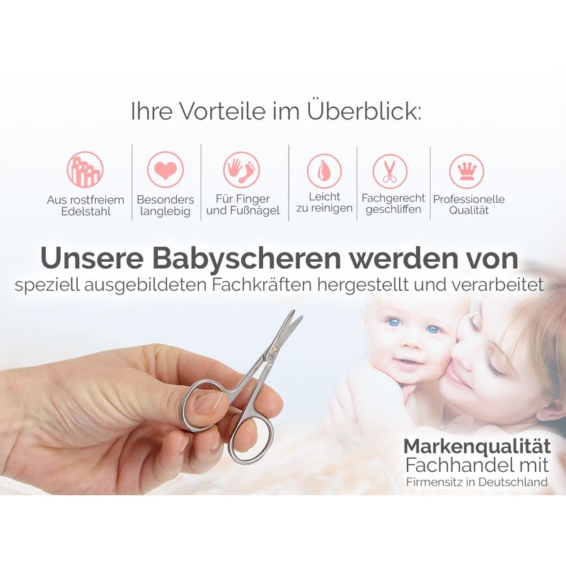 Baby Scissors Children's Nail Scissors Curved with Rounded Ends for