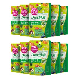 ISDG Diet Enzyme Supplement, 232 Types of Vegetables & Fruits, Fermentation Concentrate, Mixed Plant Fermented Powder, Yeast, Koji Forccoli Formula, Plant Enzymes, Lactic Acid Bacteria Fermentation, Burning Ingredients, Diet Supplement, Made in Japan, 120 Tablets, 30 Day Supply (Set of 10)