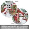 CounterArt Snowman's Farmhouse 4 Pack Round Reversible Easy Care Flexible