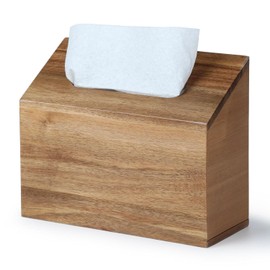 YANGQIHOME Caja de Toallas de Mano de Acacia Compatible con Toallas de Papel Desechables Kleenex, Soportes de Toallas de Papel Montados en la Pared, Soporte de Toallas de Mano para Baño, Coche, Mesa