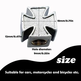 Hezhou Pack of 8 Cross Valve Caps, Car Valve Covers, Car Tyre Valve Covers for Vehicle Tyres, Durable and Rustproof, Universal Fit Tyre Valve Caps for All Vehicles (Silver)