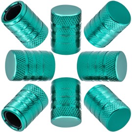 MEAJOO 8PCS Anodized Aluminum Tire Valve Stem Caps, Dustproof, Airtight Seal, Light-Weight, Universal Tire Valve Stem Covers for Cars, SUV, Trucks, Bikes, Motorcycles, Bicycles(Green)