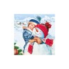 20 Napkins Cute Snowman with Child in Winter 33 x