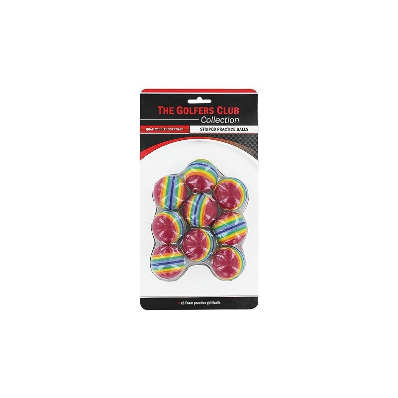 The Golfers Club Foam Practice Golf Balls (Multi-Coloured) x 9,