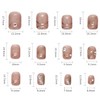 24Pcs Artificial Fingernails Acrylic Fake Nails with Pearl Rhinestone Designs,