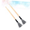 WHAMVOX 2pcs Jazz Drum Brushes and Wooden Drumsticks Steel Wire