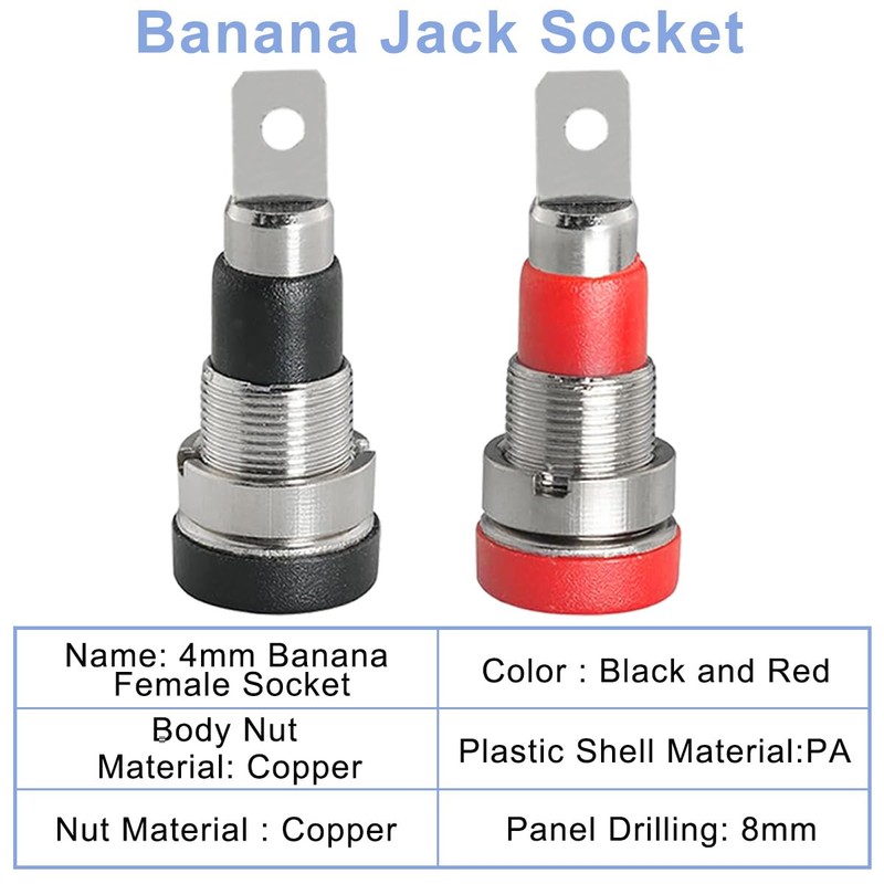 Xiatiaosann 12 Pcs Banana Jack Socket, Female Banana Plug Connector,