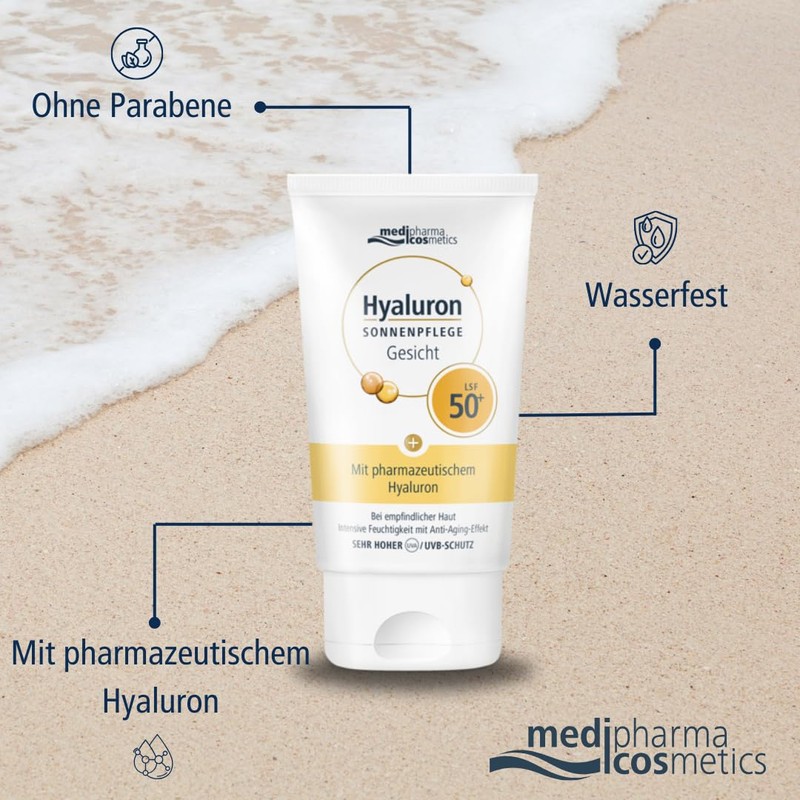 medipharma cosmetics Hyaluronic Sun Care Face Cream SPF 50+ 100