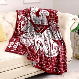 Gifts for Mom Blankets from Daughter Son,Dear Mom Blanket for Mother's Day Super Soft Flannel Throw Blankets for Anniversary Christmas Valentines Day for Bed Couch Red Butterfly