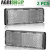 AGRISHOP 2x White Reflectors Stick On,97.7x32x9mm,E Approved, Stick On Car
