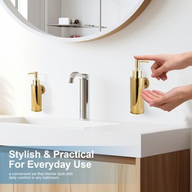 BGL Wall Mounted Soap Dispenser 304 Stainless Steel for Decoration (Round, Black)