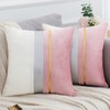 Set of 2 Velvet Pink Cushion Covers with Gold Striped