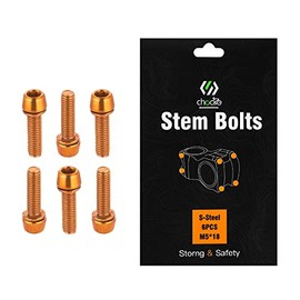 CNC Bike Bolts 6pcs M5x18 Screw for MTB Road Bike Orange