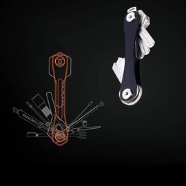 IATAHI Compact Key Holder, Compact Key Holder, Key Organiser, Key Organiser, Key Organiser, Key Holder, Key Ring Organiser, Key Case, black