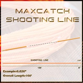 Maxcatch Floating Shooting Line/Running Line with Front Loop.026’’ .032’’ .037’’ .042’’ (Lime Green, 0.042’’ / 30lb)