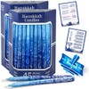 2-PK Premium Dripless Hanukkah Candles Multi Blues Frosted Thin Tapered