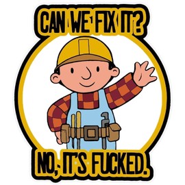 NTICKER 3pcs Can We Fix It? Bob Funny Hard Hat Sticker, Mechanic, Welding Welder Decal Hat Sticker