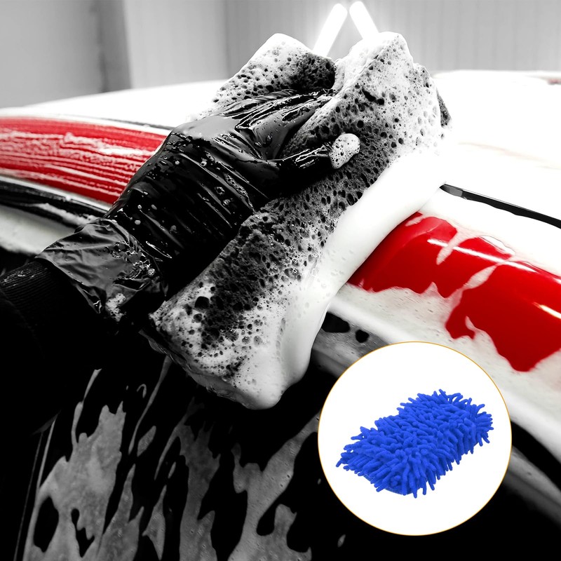 HARFINGTON Car Wash Sponge 8.7" x 4.3" Chenille Microfiber Mitt