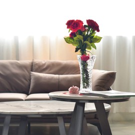 Vase 9â Flower Vases Lead-Free Crystal Glass Vase, Flower Inserted European Transparent Vases for Decor, Living Roomï¼Dining Table Decor