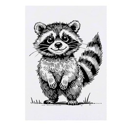 'Happy Baby Raccoon' Temporary Tattoo - Water Resistant, Skin-Safe, Non-Toxic Transfer (TO00081359)