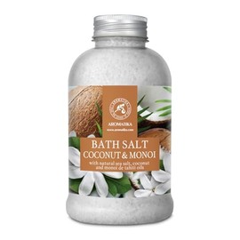 Bath Salt Coconut Monoi 600 g - Bath Salt with Monoi de Tahiti and Coconut Oil - Natural Pure Sea Salt - Aromatherapy Bath - Body Care - Relaxation