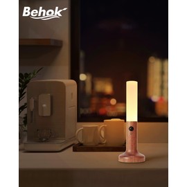 BEHOK Motion Sensor Torch Night Lights, LED Baton Wall Light Wooden Magnetic, Wooden Luminasonic LED Wall Lights for Bathroom Kitchen Stairway, Baby Night Light Lumina Glow Torch - Sapele