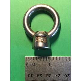 US STAINLESS Stainless Steel 316 Lifting Eye Nut 3/8" UNC Marine Grade Pitch of 16