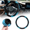 Steering Wheel Cover Leather Mesh Car Steering Wheel Cover Universal Non-Slip Breathable Wear Resistant Elasticity Steering Wheel Cover in Universal Size 37-38 cm Steering Wheel Protection Car for
