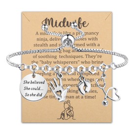 FAADBUK Midwife Bracelet Doula Appreciation Gift OBGYN Gift Labor Delivery Nurse Gift (Midwife)