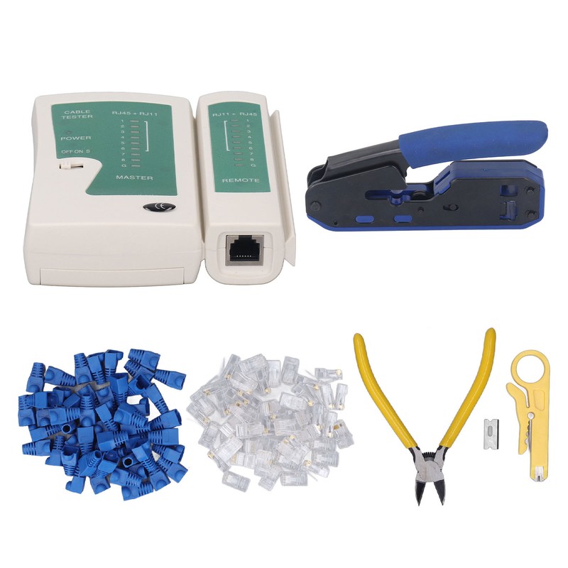 RJ45 Crimping Tool Kit Stripping Pliers 8P8C Crystal Head Network