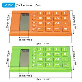 PATIKIL Desktop Calculator, 2 Pack Large 8 Digit LCD Display Portable Desk Calculator Standard Function for Home Office Style 2, Orange Green