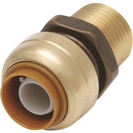 VENTRAL Push to Connect Fittings, 10pc Pack of 3/4 x 3/4 Inch Push To Connect Male NPT Threaded Adapter Fitting Connector for PEX, Copper, CPVC Pipe, Brass Plumbing Fitting with Stiffener, No Lead