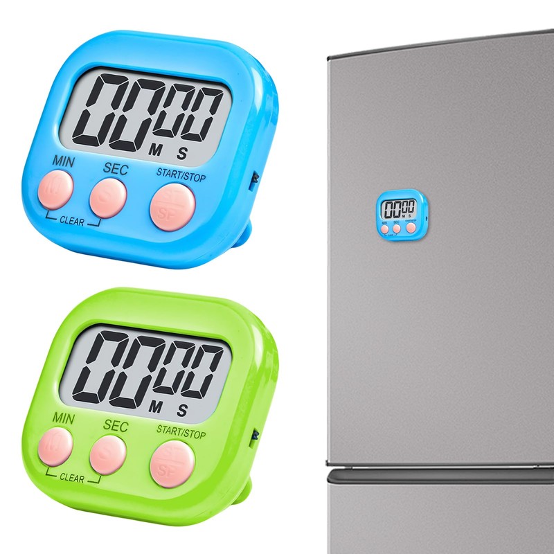 Digital Kitchen Timer 2 Pack, Large Magnetic Digital Kitchen Timer