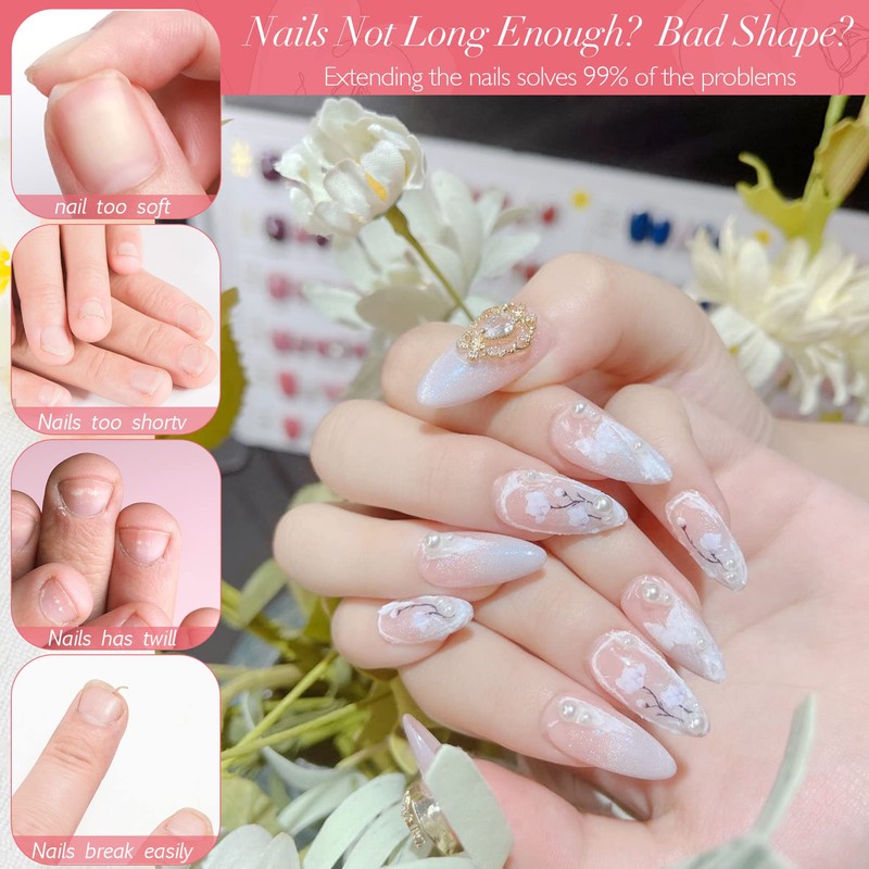 Nail Tips for Gel Extensions, 360PCS Clear Nail Tips Kit