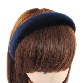 axy HRK10B Padded Velvet Headband Women's Wide Headband Hair Accessories Hair Band Hair Band (Blue)