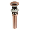 Copper Push Button Bathroom Sink Drain Stop & Pop up
