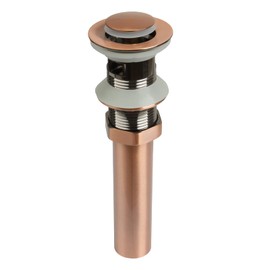 Copper Push Button Bathroom Sink Drain Stop & Pop up Lavatory Stopper with Overflow Bathroom Basin - Akicon