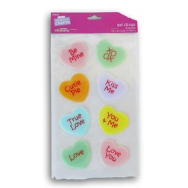 Valentine's Day Conversation Hearts Gel Window Clings - 8 Piece