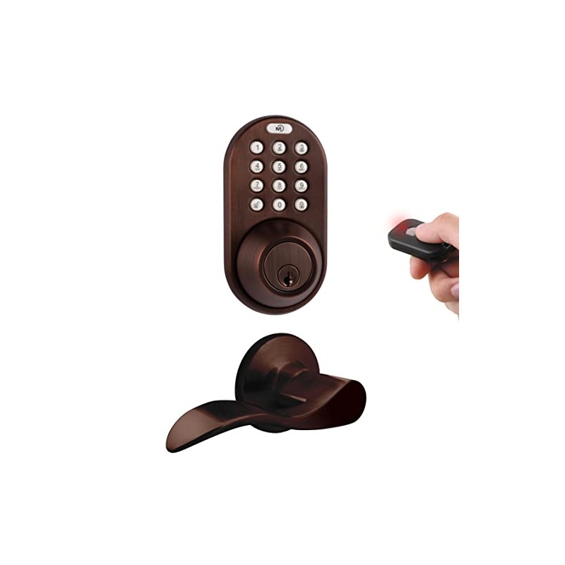 MiLocks XFL-02OB Digital Deadbolt Door Lock and Passage Lever Handle
