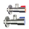 Set of 2 Angle Valve Stainless Steel Red Blue Outlet: