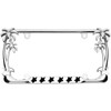 Turtle Animal Palm Tree Design Chrome Metal Auto License Plate