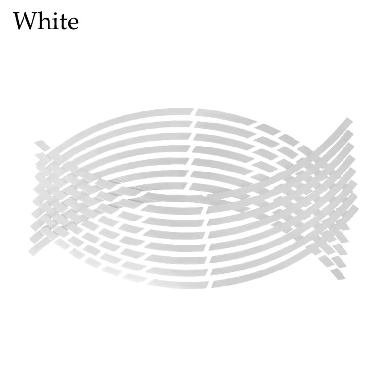32-Piece Reflective PVC Motorcycle Wheel Rim Stripe Decal Set for