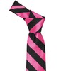 tiemart Extra Long Striped Tie (Hot Pink and Black)