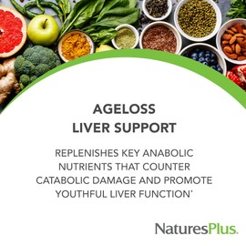 Natures Plus AgeLoss Liver Support - 90 Capsules - with Artichoke, Milk Thistle & Choline - Vegetarian, Gluten Free - 30 Servings
