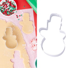 Cortador de galletas Kingdom, cortadores de galletas de Navidad, forma de cortador de galletas, muñeco de nieve de Navidad, molde para pasteles, galletas y sándwiches, muñeco de nieve, individual