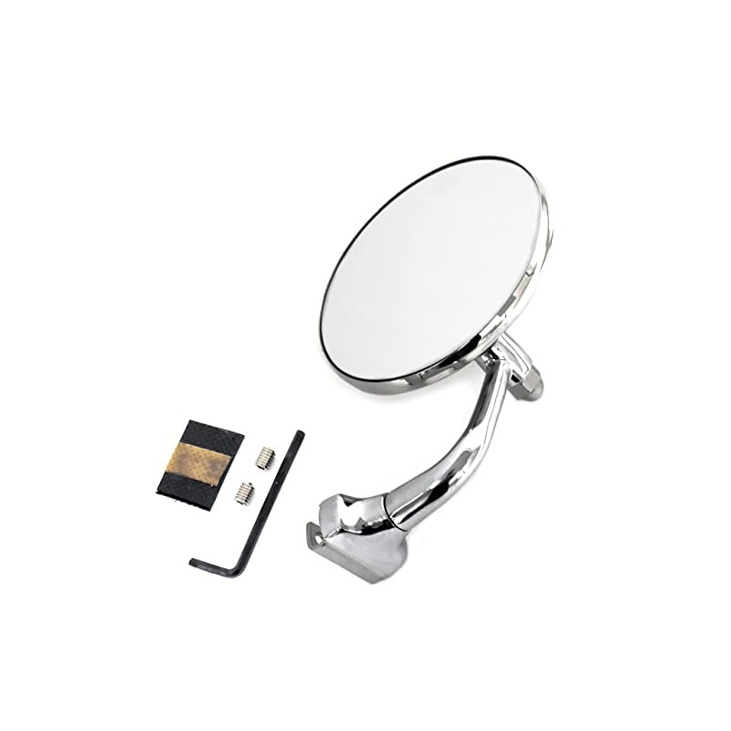 Peep Mirror 4 Inch With Curved Arm Driver Side Or